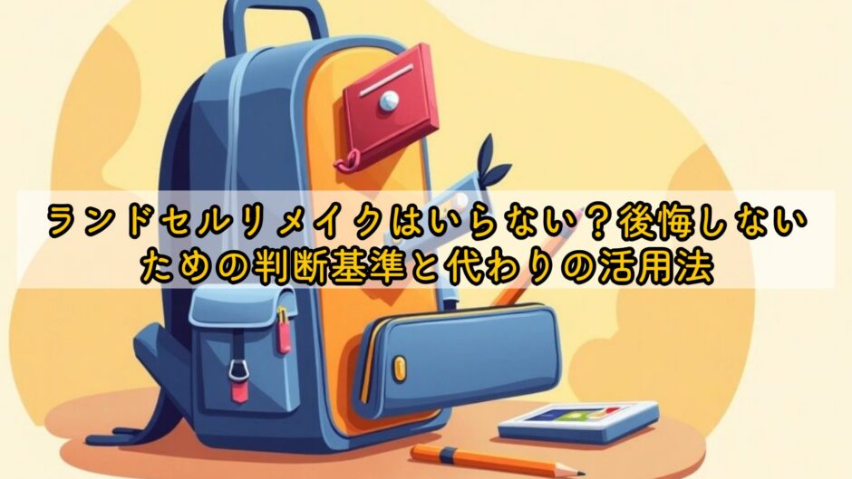 ランドセルリメイクはいらない？後悔しないための判断基準と代わりの活用法