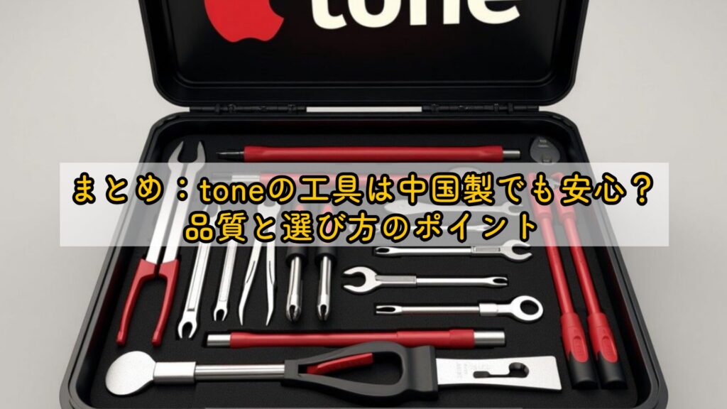 まとめ:toneの工具は中国製でも安心?品質と選び方のポイント