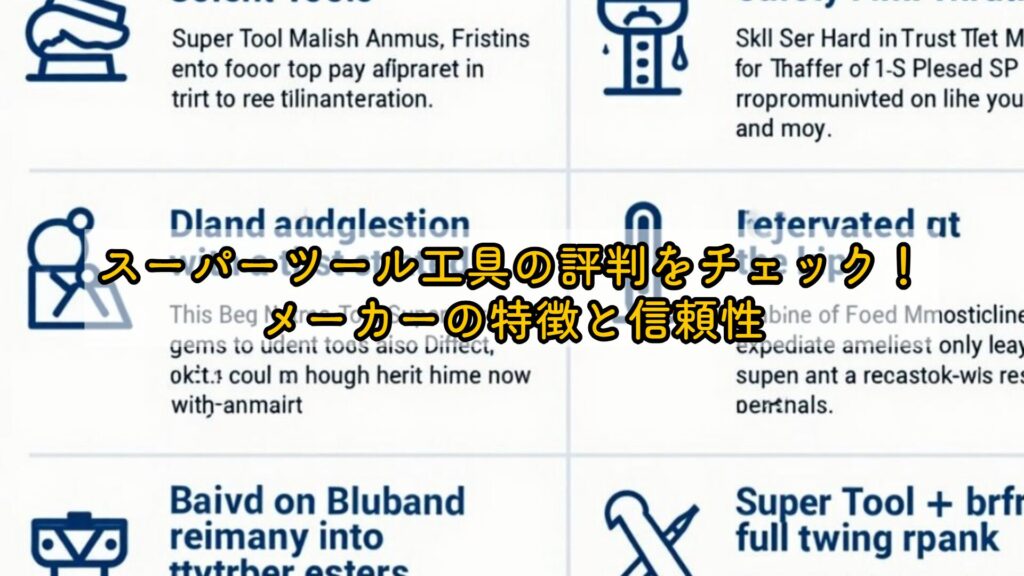 スーパーツール工具の評判をチェック！メーカーの特徴と信頼性