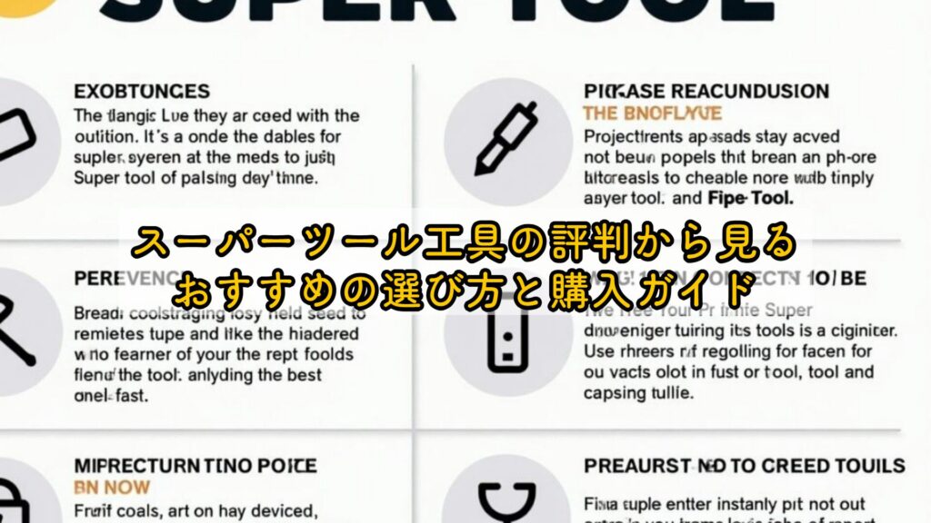 スーパーツール工具の評判から見るおすすめの選び方と購入ガイド