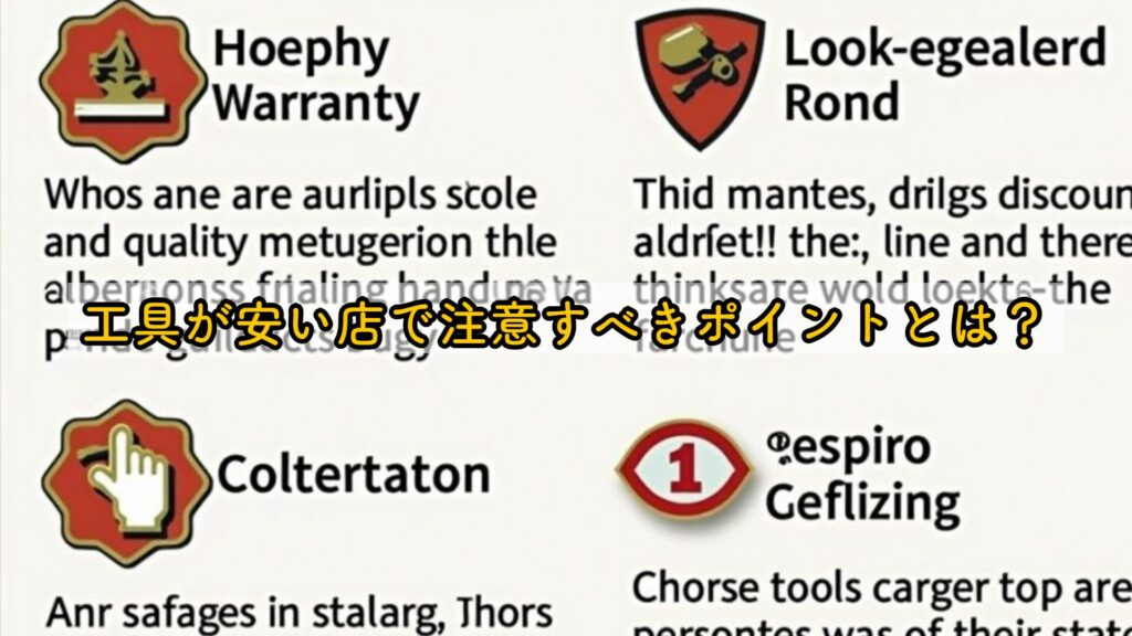 工具が安い店で注意すべきポイントとは？