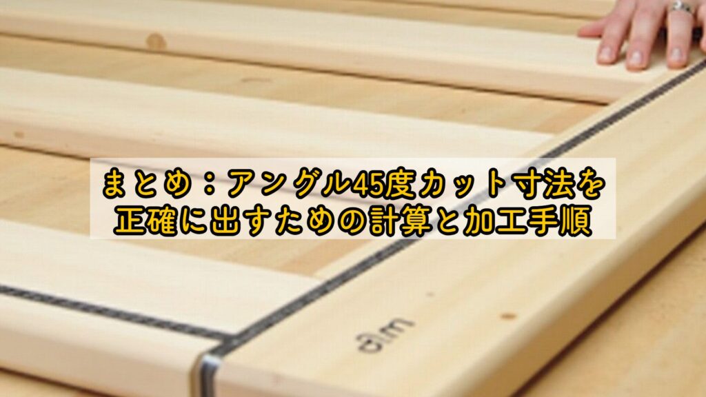 まとめ:アングル45度カット寸法を正確に出すための計算と加工手順