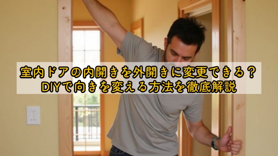 室内ドアの内開きを外開きに変更できる？DIYで向きを変える方法を徹底解説