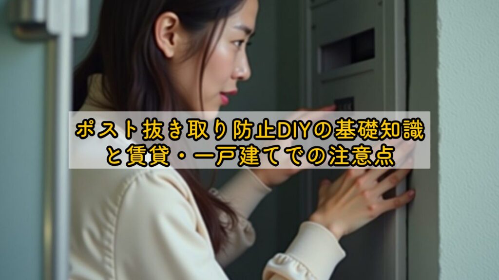 ポスト抜き取り防止DIYの基礎知識と賃貸・一戸建てでの注意点
