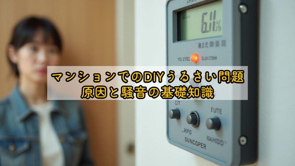 マンションでのDIYうるさい問題、原因と騒音の基礎知識