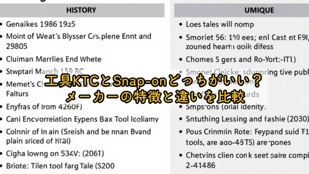 工具KTCとSnap-onどっちがいい？メーカーの特徴と違いを比較