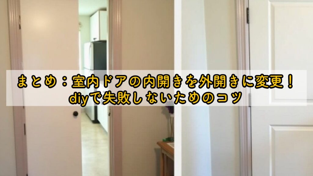 まとめ:室内ドアの内開きを外開きに変更!diyで失敗しないためのコツ
