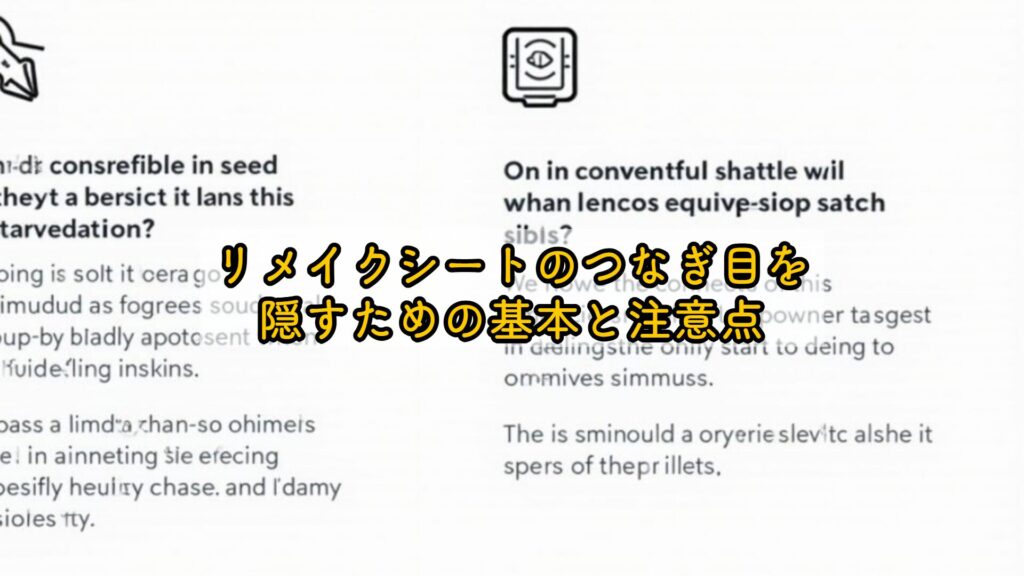 リメイクシートのつなぎ目を隠すための基本と注意点