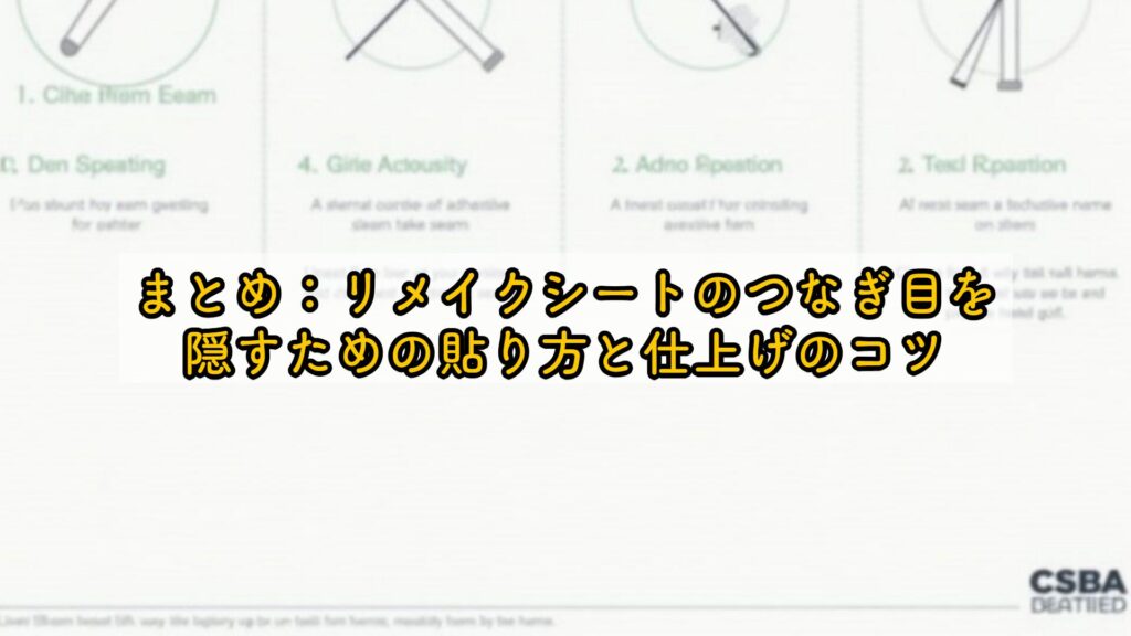 まとめ:リメイクシートのつなぎ目を隠すための貼り方と仕上げのコツ