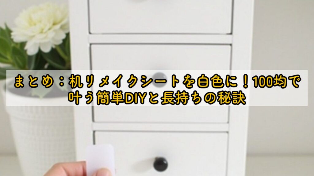 まとめ:机リメイクシートを白色に!100均で叶う簡単DIYと長持ちの秘訣