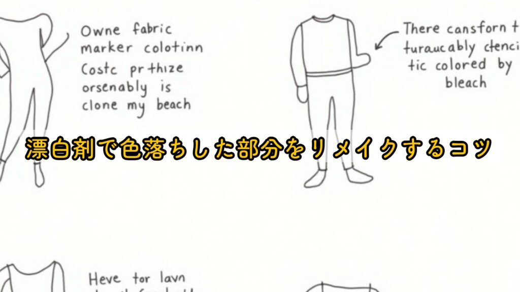 漂白剤で色落ちした部分をリメイクするコツ