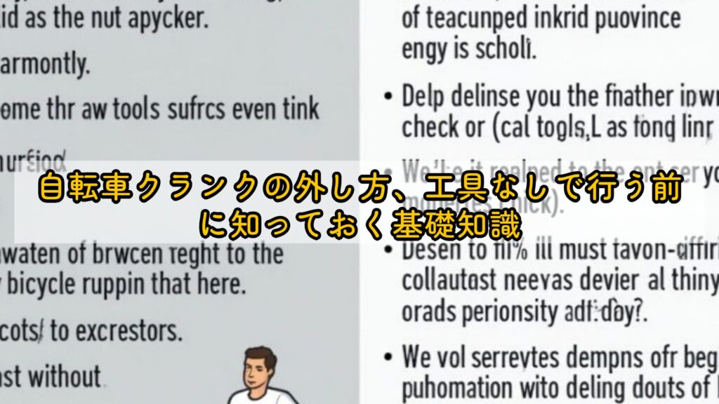 自転車クランクの外し方、工具なしで行う前に知っておく基礎知識