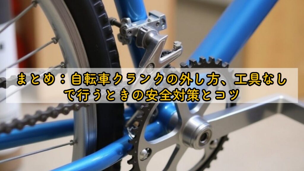 まとめ：自転車クランクの外し方、工具なしで行うときの安全対策とコツ
