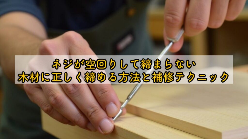 ネジが空回りして締まらない、木材に正しく締める方法と補修テクニック