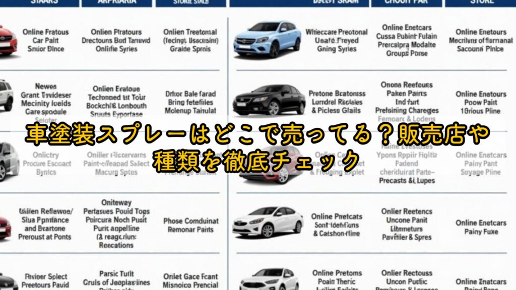 車塗装スプレーはどこで売ってる?販売店や種類を徹底チェック