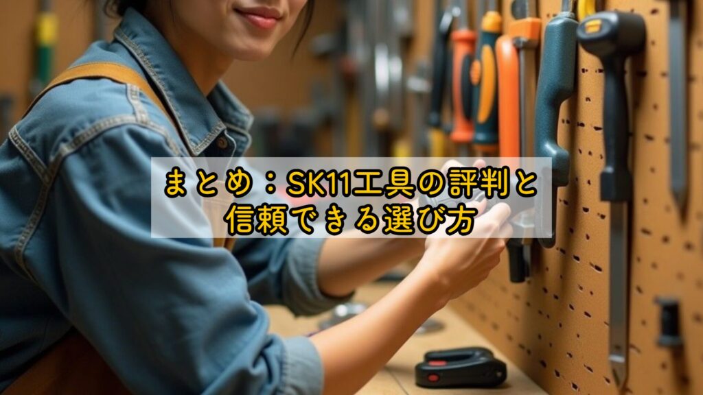 まとめ:SK11工具の評判と信頼できる選び方