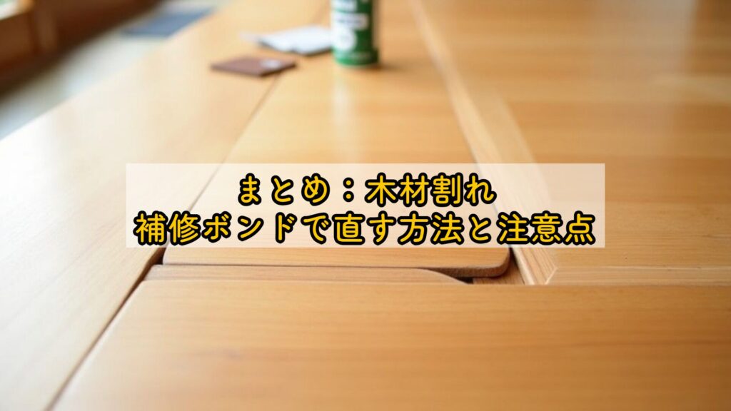 まとめ:木材割れ、補修ボンドで直す方法と注意点