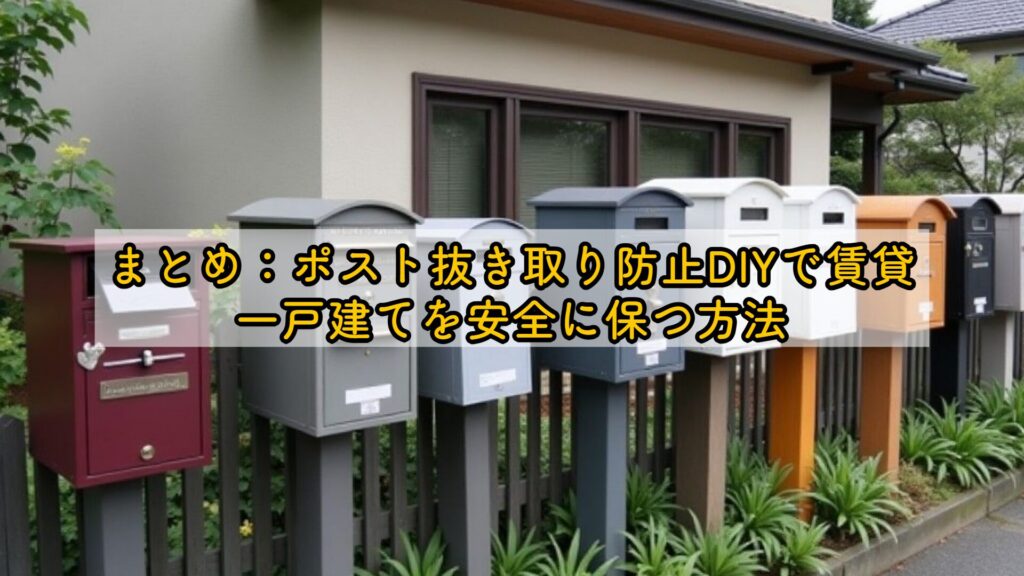 まとめ:ポスト抜き取り防止DIYで賃貸・一戸建てを安全に保つ方法