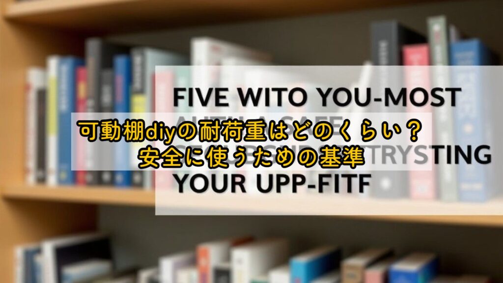 可動棚diyの耐荷重はどのくらい？安全に使うための基準