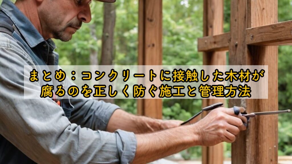 まとめ：コンクリートに接触した木材が腐るのを正しく防ぐ施工と管理方法