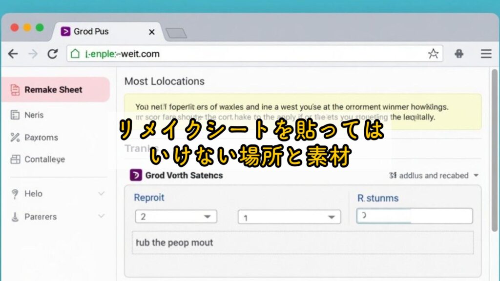 リメイクシートを貼ってはいけない場所と素材