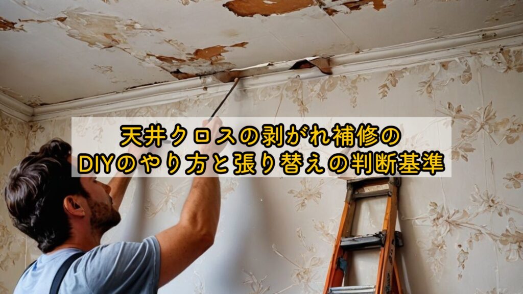 天井クロスの剥がれ補修のDIYのやり方と張り替えの判断基準