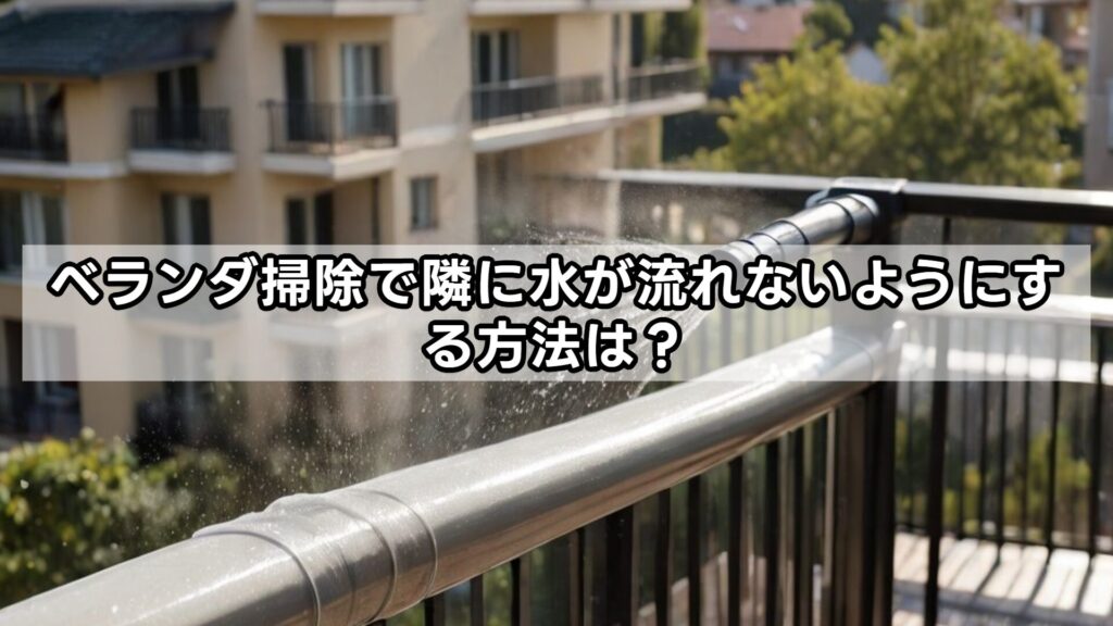 ベランダ掃除で隣に水が流れないようにする方法は？