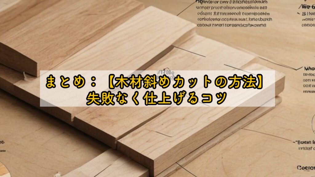 まとめ：【木材斜めカットの方法】失敗なく仕上げるコツ