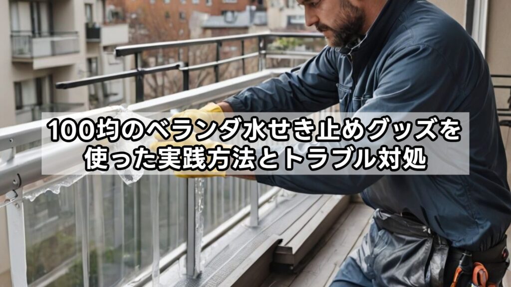 100均のベランダ水せき止めグッズを使った実践方法とトラブル対処