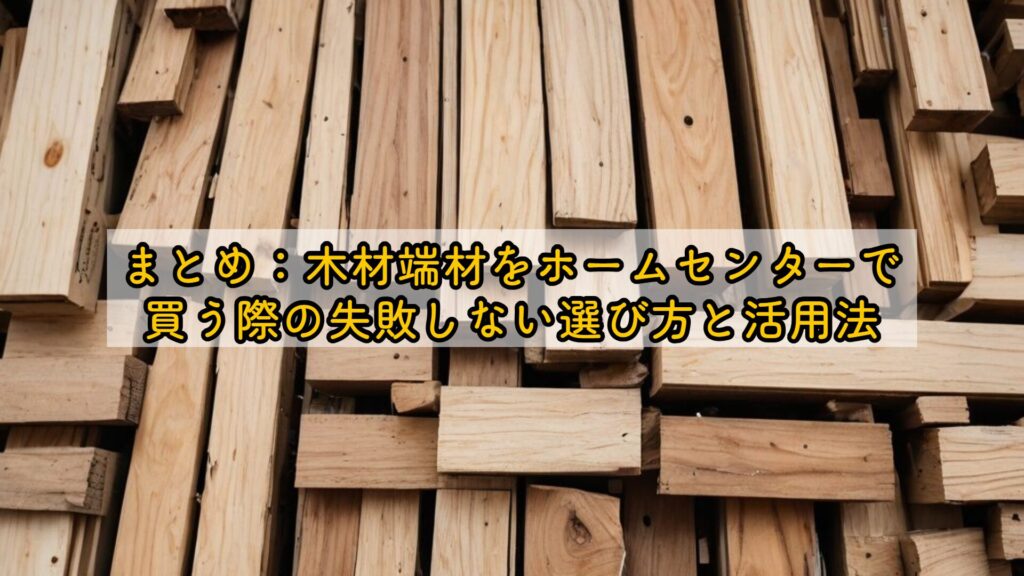 まとめ：木材端材をホームセンターで買う際の失敗しない選び方と活用法