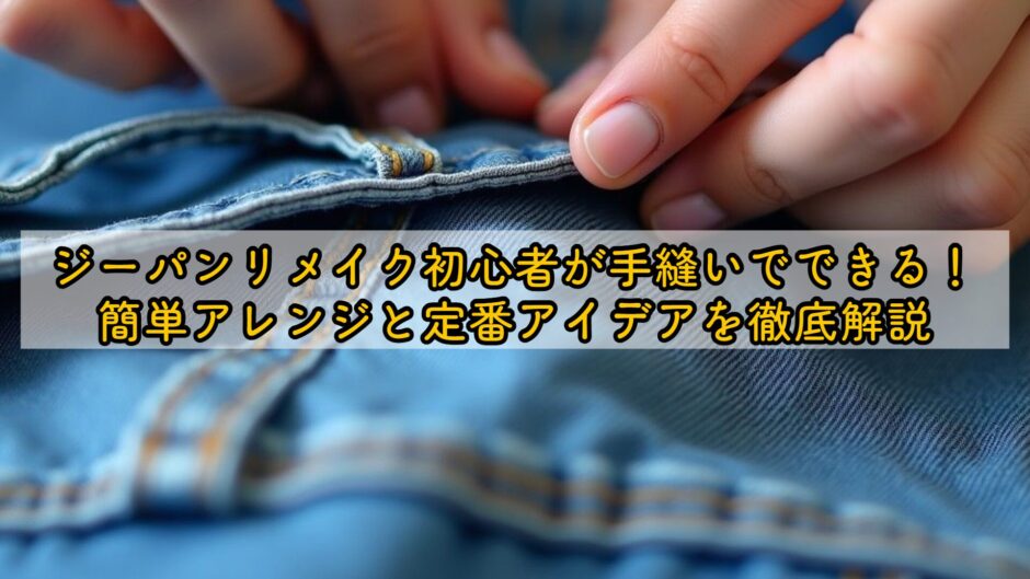 ジーパンリメイク初心者が手縫いでできる！簡単アレンジと定番アイデアを徹底解説