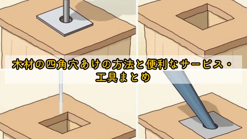 木材の四角穴あけの方法と便利なサービス・工具まとめ