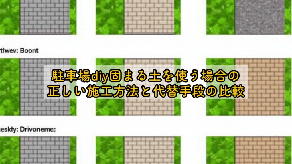 駐車場diy固まる土を使う場合の正しい施工方法と代替手段の比較