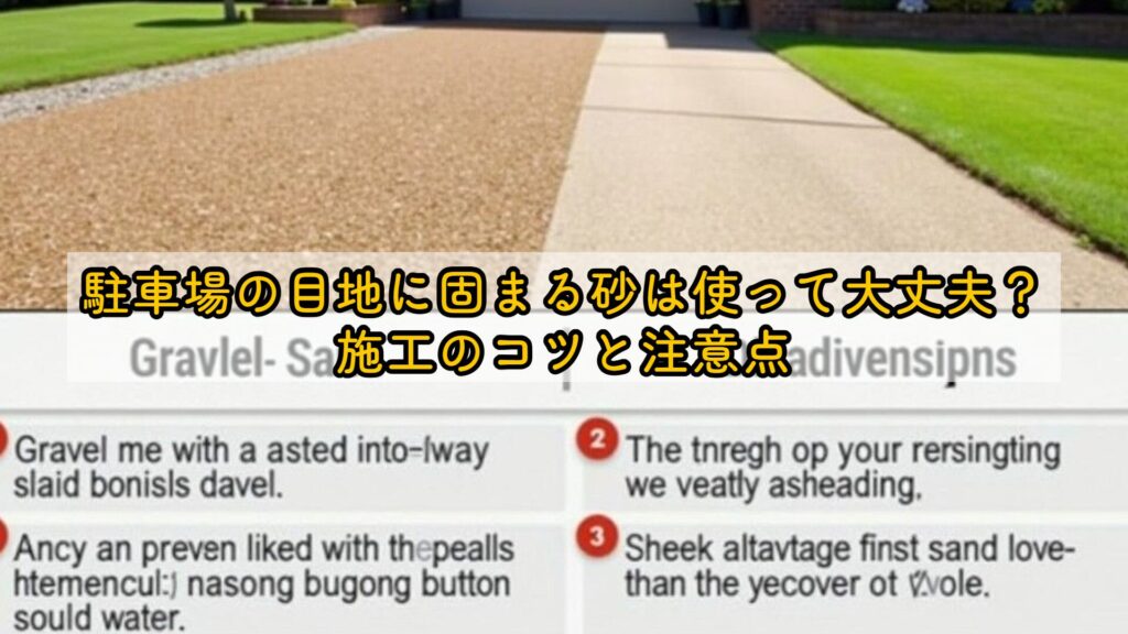 駐車場の目地に固まる砂は使って大丈夫？施工のコツと注意点