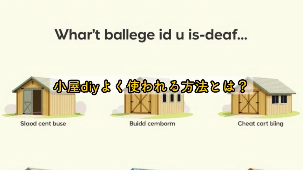 小屋diyよく使われる方法とは？