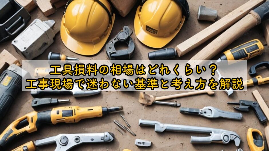 工具損料の相場はどれくらい？工事現場で迷わない基準と考え方を解説