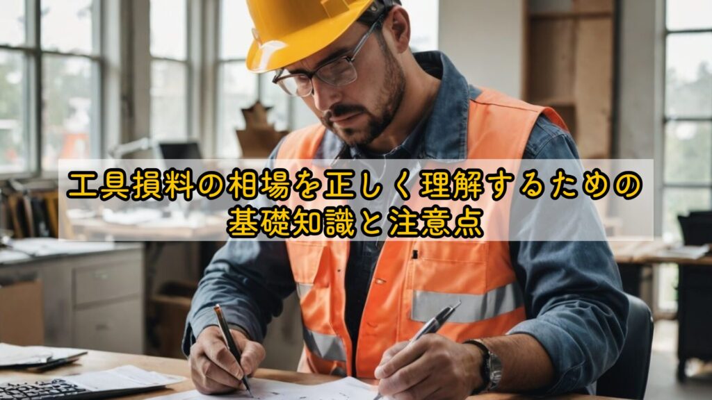 工具損料の相場を正しく理解するための基礎知識と注意点