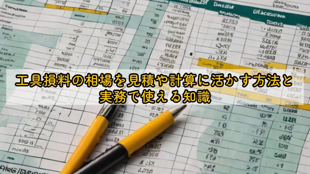 工具損料の相場を見積や計算に活かす方法と実務で使える知識