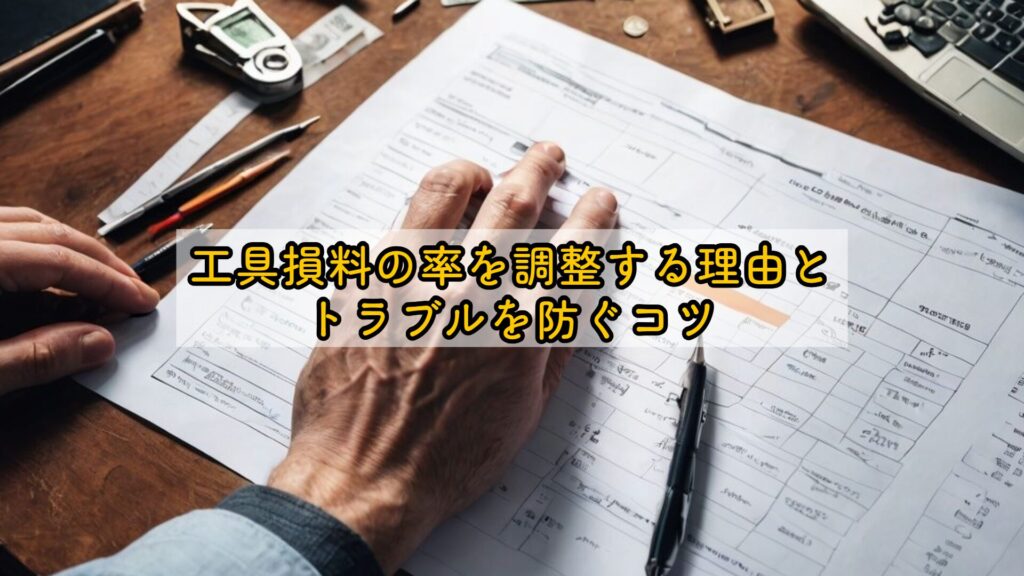 工具損料の率を調整する理由とトラブルを防ぐコツ