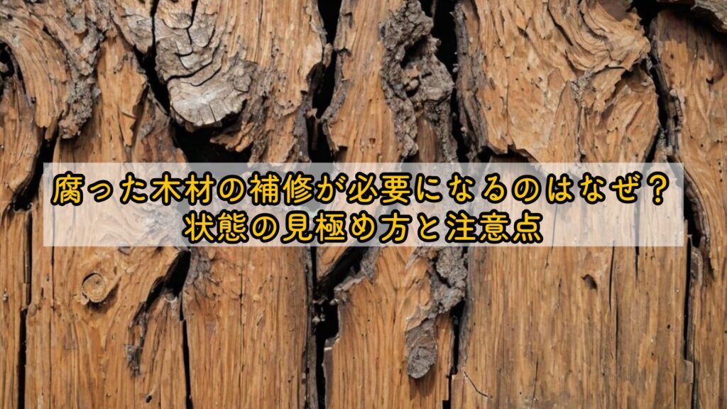 腐った木材の補修が必要になるのはなぜ?状態の見極め方と注意点