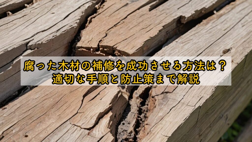 腐った木材の補修を成功させる方法は?適切な手順と防止策まで解説