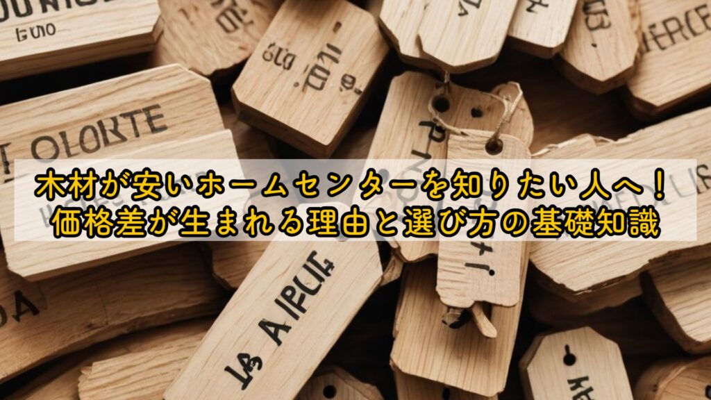 木材が安いホームセンターを知りたい人へ!価格差が生まれる理由と選び方の基礎知識