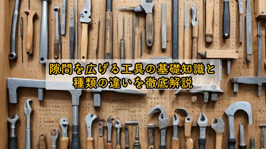隙間を広げる工具の基礎知識と種類の違いを徹底解説