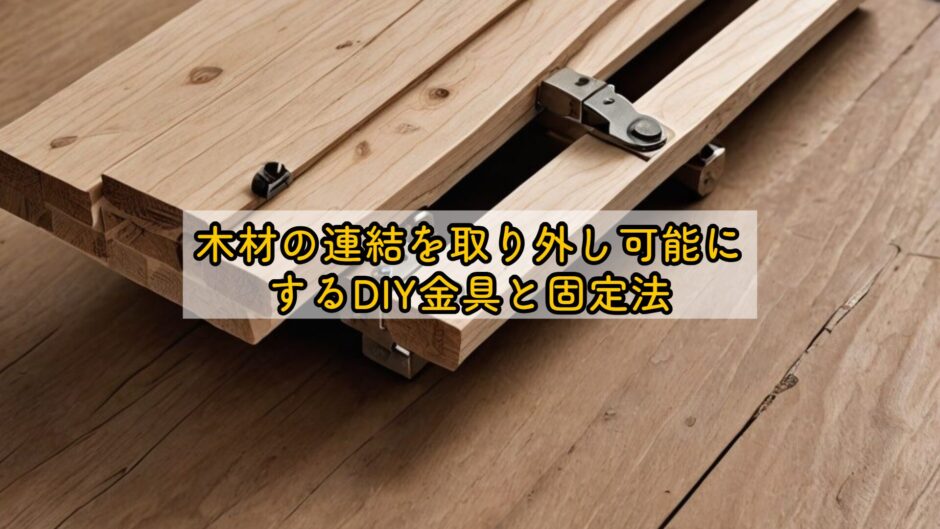 木材の連結を取り外し可能にするDIY金具と固定法
