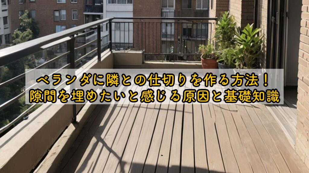 ベランダに隣との仕切りを作る方法！隙間を埋めたいと感じる原因と基礎知識