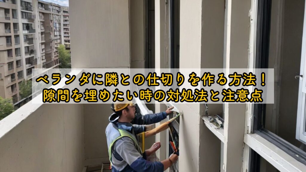 ベランダに隣との仕切りを作る方法！隙間を埋めたい時の対処法と注意点