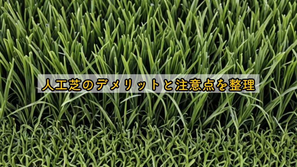 人工芝のデメリットと注意点を整理