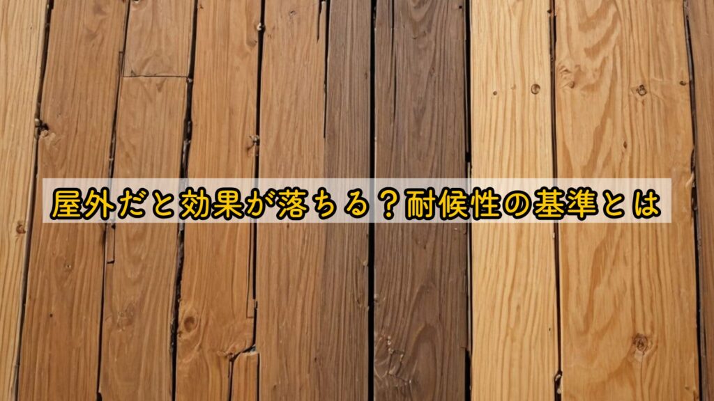 屋外だと効果が落ちる?耐候性の基準とは