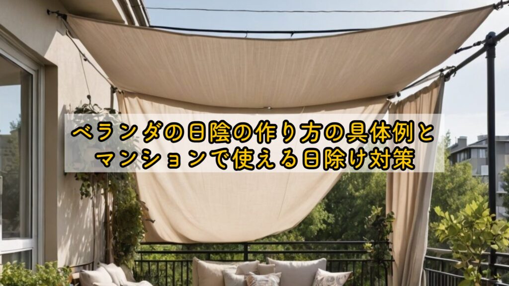 ベランダの日陰の作り方の具体例とマンションで使える日除け対策