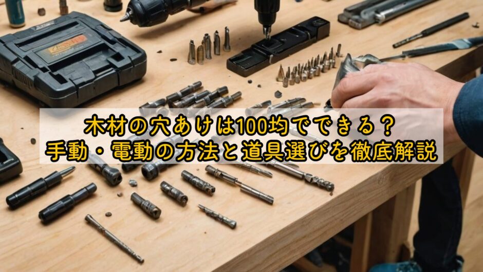 木材の穴あけは100均でできる？手動・電動の方法と道具選びを徹底解説